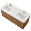 Custom image for Toasted Walnut with Satin Bronze Trim / White Quartz / No Mirror