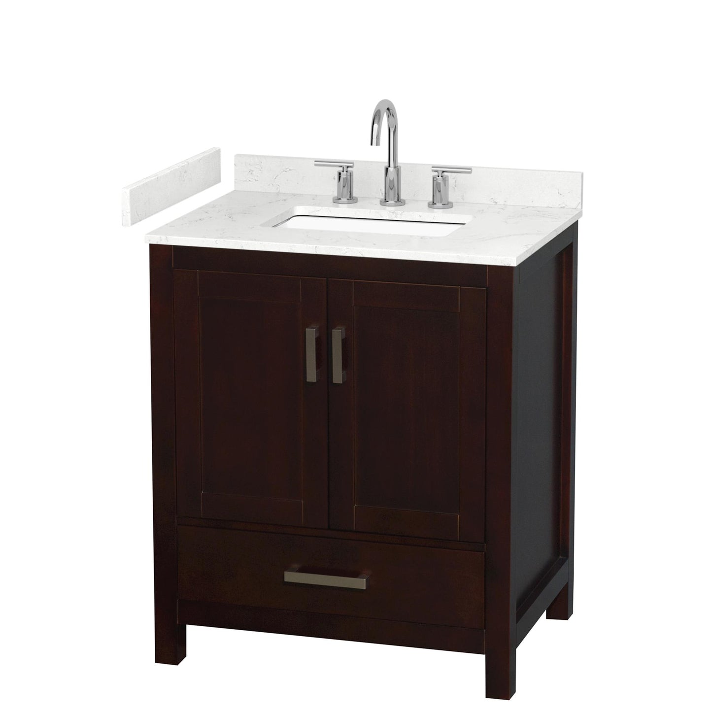 Sheffield Bathroom Vanity with Countertop 30 inch Single Sink 3-hole Faucet Setup