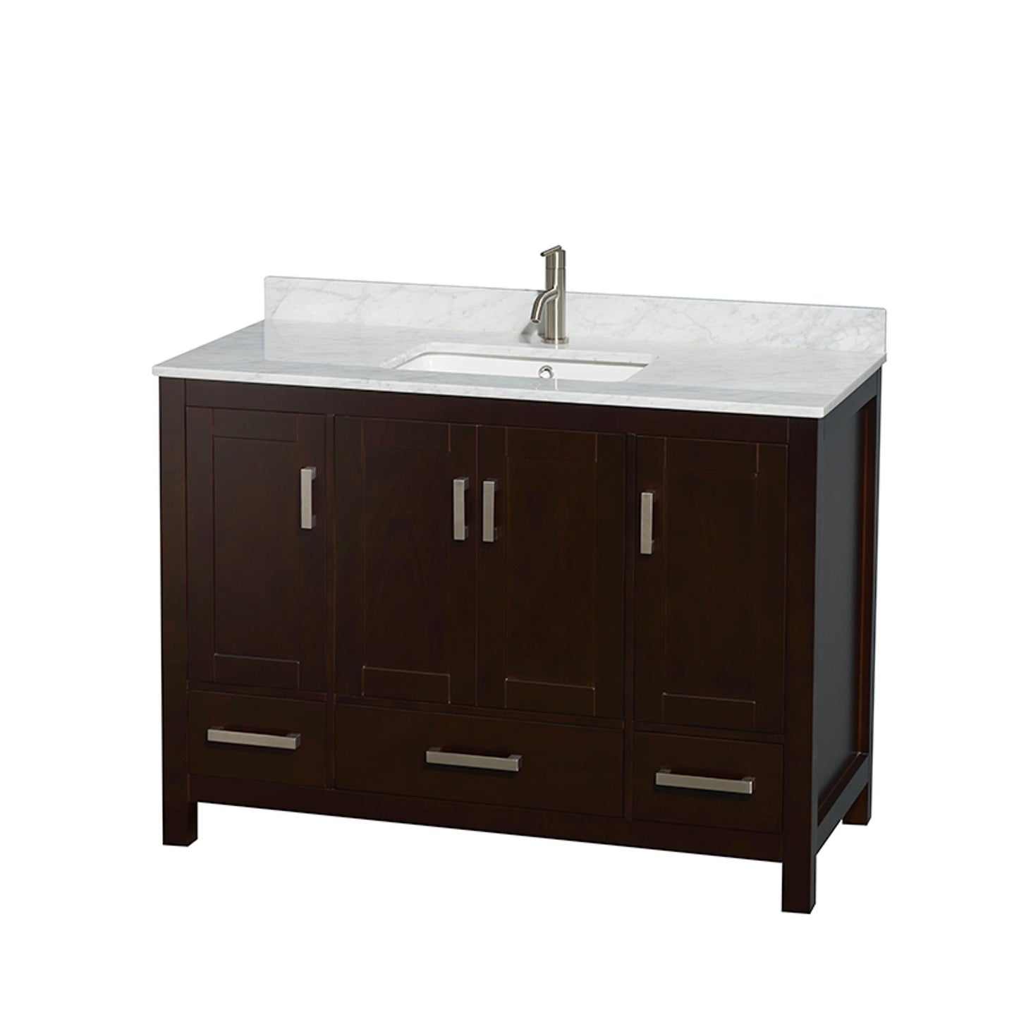Sheffield Bathroom Vanity with Countertop 48 inch Single Sink Single hole Faucet Setup