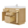 Custom image for Rift Oak with Brushed Nickel Trim / Giotto Quartz / No Mirror