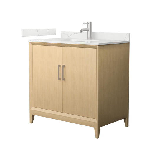 Janna Bathroom Vanity with Countertop 36 inch Single Sink Single hole Faucet Setup