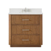 Custom image for Toasted Walnut with Brushed Nickel Trim / White Quartz / No Mirror