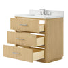 Custom image for Scandinavian Oak with Brushed Nickel Trim / Giotto Quartz / No Mirror