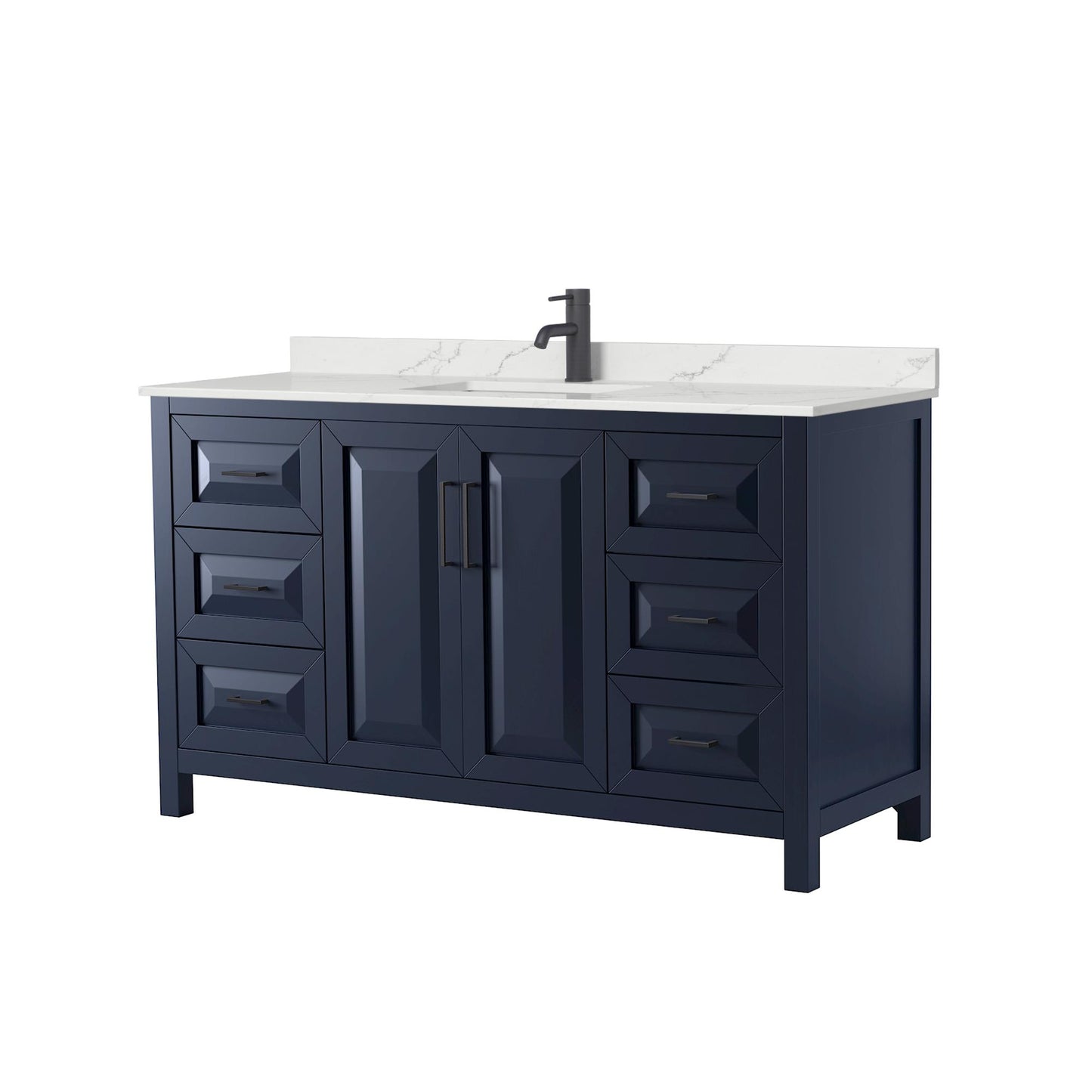 Daria Bathroom Vanity with Countertop 60 inch Single Sink Single hole Faucet Setup