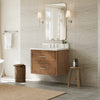 Custom image for Toasted Walnut with Brushed Nickel Trim / White Quartz / No Mirror