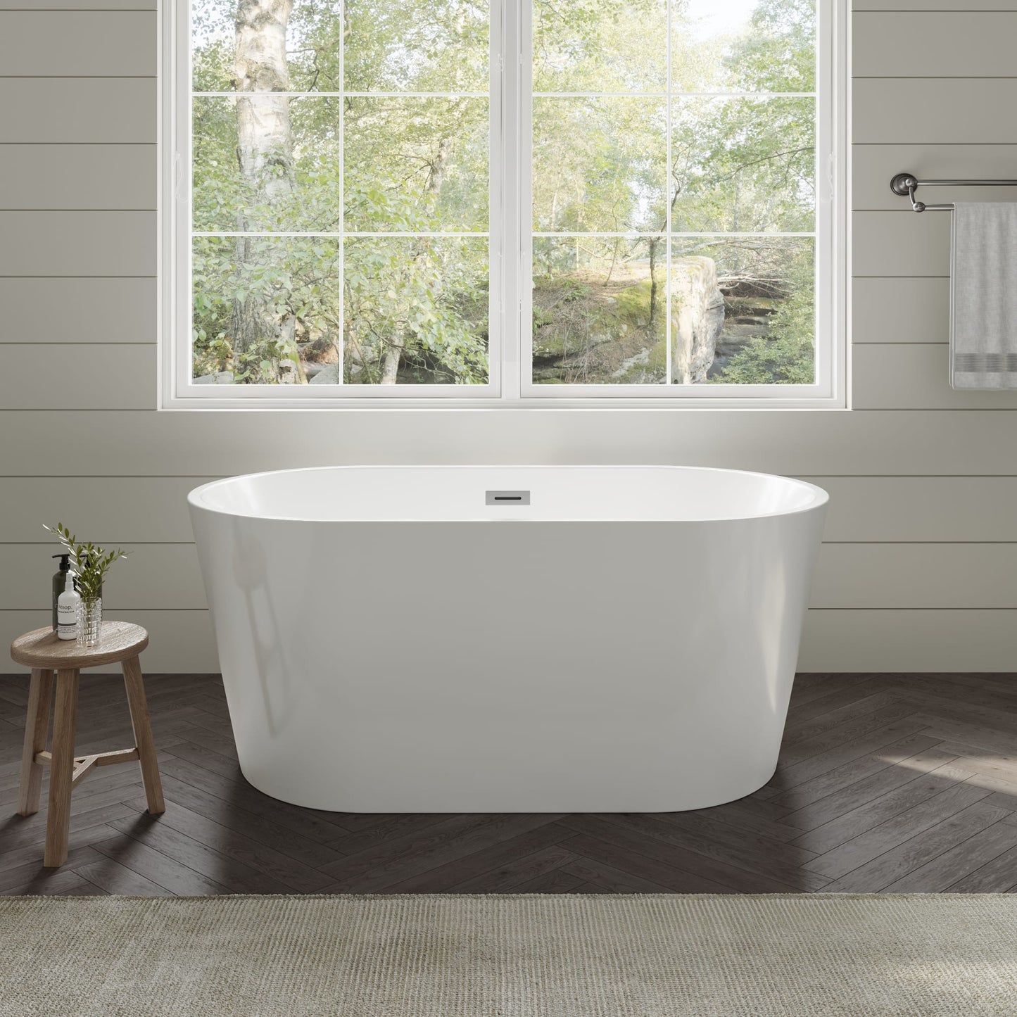Carissa Freestanding Acrylic Bathtub No Faucet 55 inch
