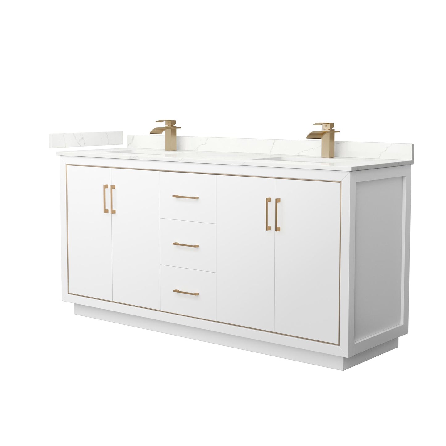 Icon Bathroom Vanity with Countertop 72 inch Double Sink Single hole Faucet Setup