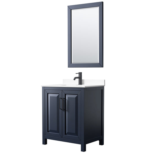 Daria Bathroom Vanity with Countertop 30 inch Single Sink Single hole Faucet Setup