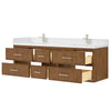 Custom image for Toasted Walnut with Brushed Nickel Trim / White Quartz / No Mirror