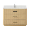 Custom image for Scandinavian Oak with Matte Black Trim / White Quartz / No Mirror