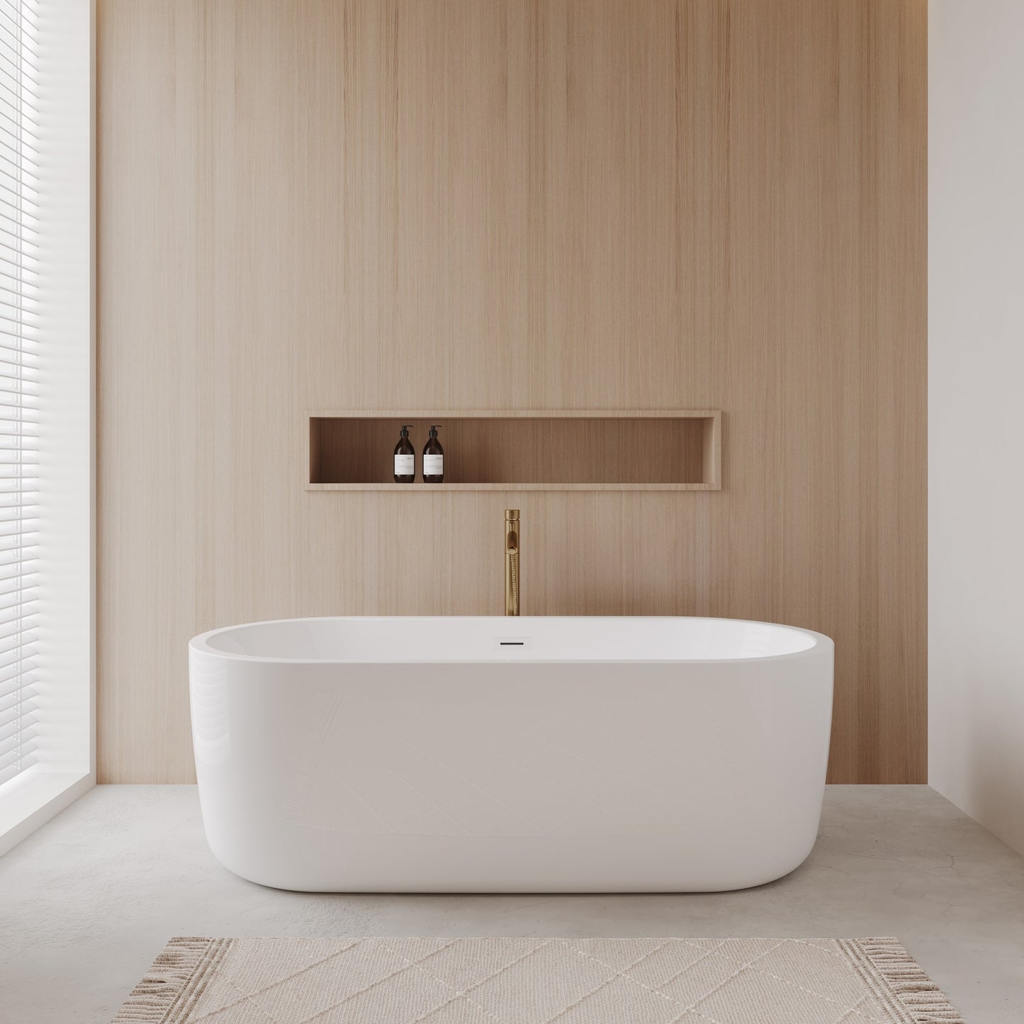 Juliette Freestanding Acrylic Bathtub With Faucet 67 inch