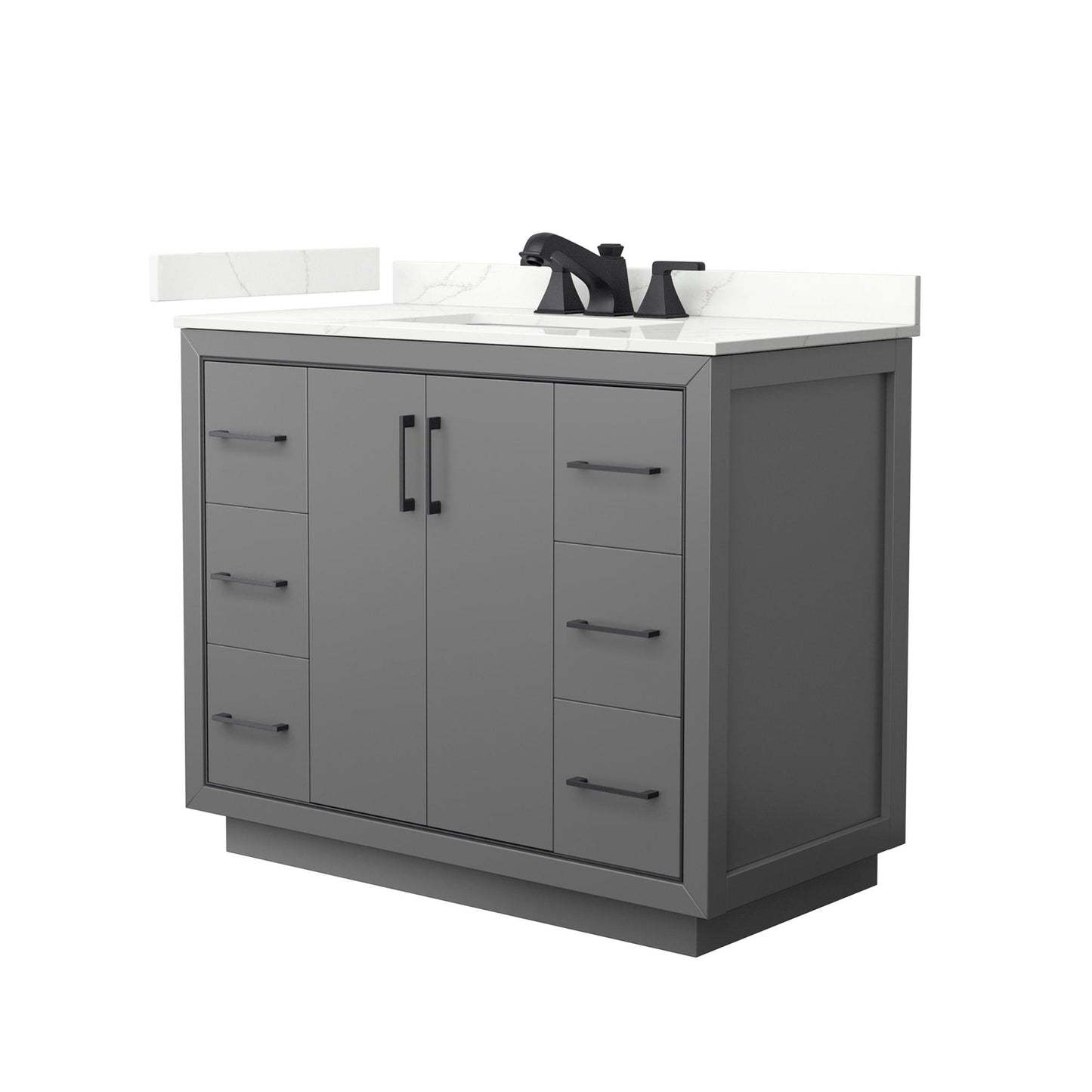 Icon Bathroom Vanity with Countertop 42 inch Single Sink 3-hole Faucet Setup