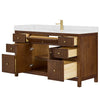 Custom image for Dark Walnut with Brushed Gold Trim / Carrara Cultured Marble / No Mirror
