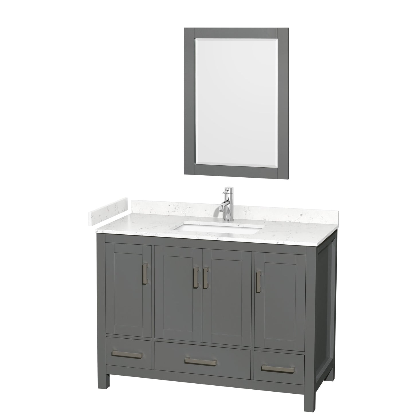 Sheffield Bathroom Vanity with Countertop 48 inch Single Sink Single hole Faucet Setup