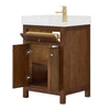 Custom image for Dark Walnut with Brushed Gold Trim / Giotto Quartz / No Mirror