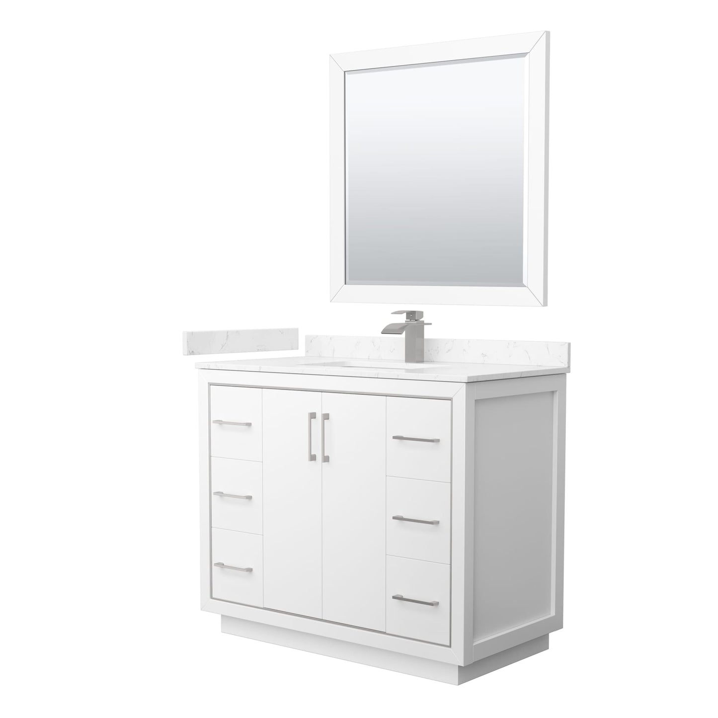 Icon Bathroom Vanity with Countertop 42 inch Single Sink Single hole Faucet Setup