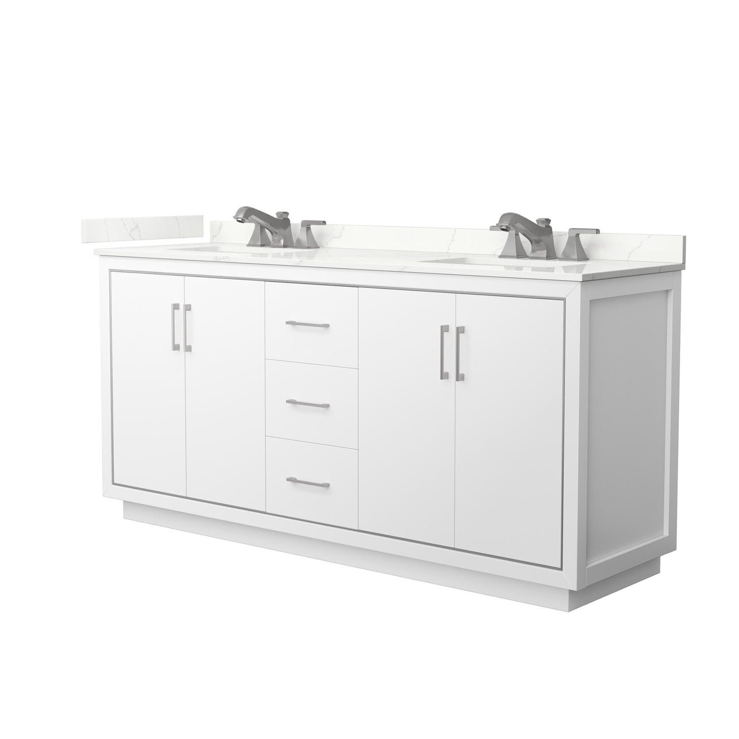 Icon Bathroom Vanity with Countertop 72 inch Double Sink 3-hole Faucet Setup