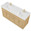 Custom image for Rift Oak with Brushed Gold Trim / Carrara Cultured Marble / No Mirror
