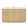 Custom image for Rift Oak with Brushed Gold Trim / Giotto Quartz / No Mirror