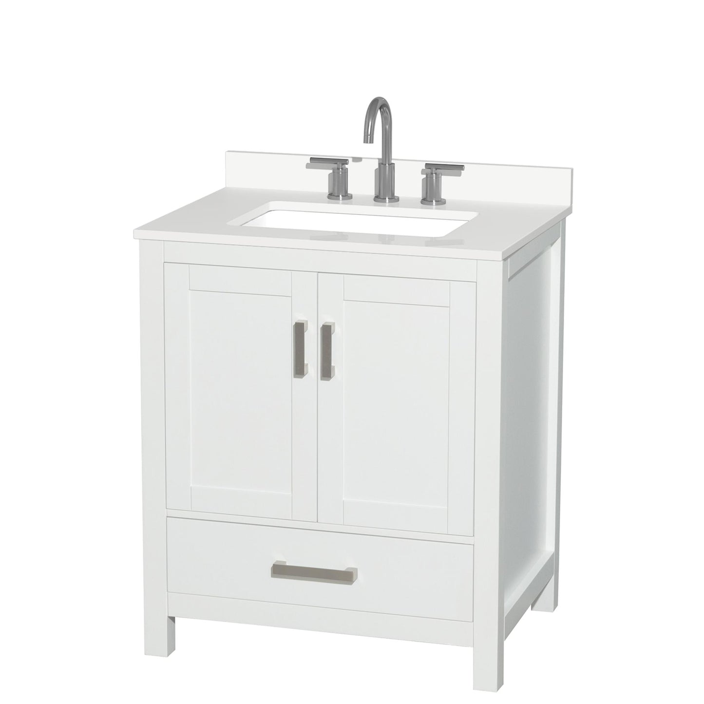 Sheffield Bathroom Vanity with Countertop 30 inch Single Sink 3-hole Faucet Setup