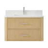 Custom image for Scandinavian Oak with Brushed Nickel Trim / White Quartz / No Mirror