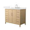 Custom image for White Oak with Brushed Nickel Trim / Giotto Quartz / No Mirror
