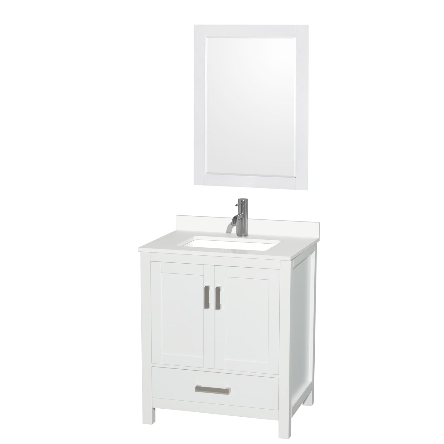 Sheffield Bathroom Vanity with Countertop 30 inch Single Sink Single hole Faucet Setup