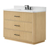 Custom image for Scandinavian Oak with Matte Black Trim / Giotto Quartz / No Mirror