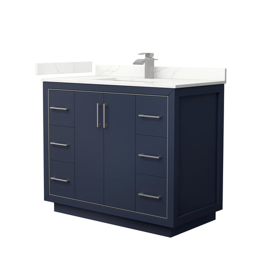 Icon Bathroom Vanity with Countertop 42 inch Single Sink Single hole Faucet Setup