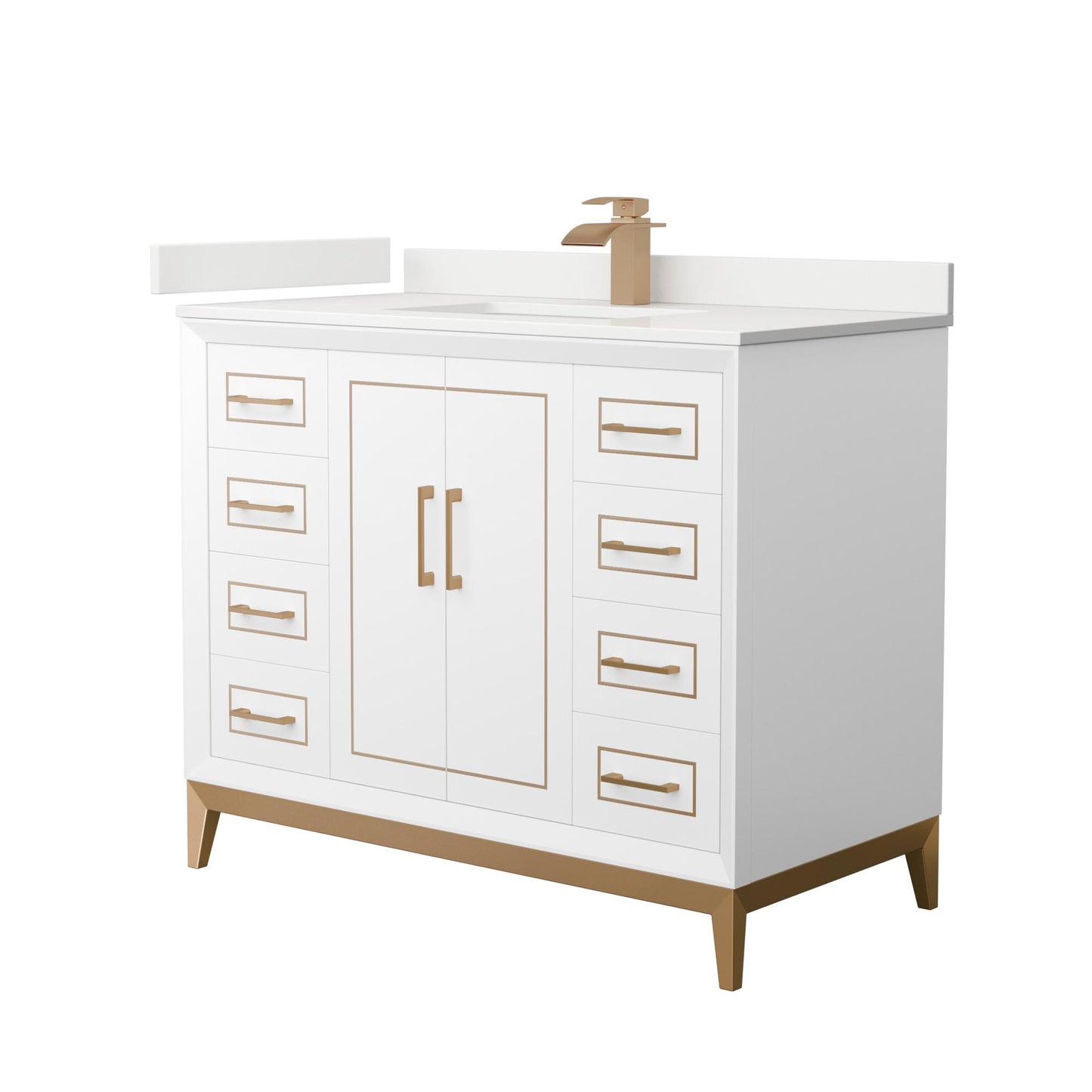 Marlena Bathroom Vanity with Countertop 42 inch Single Sink Single hole Faucet Setup