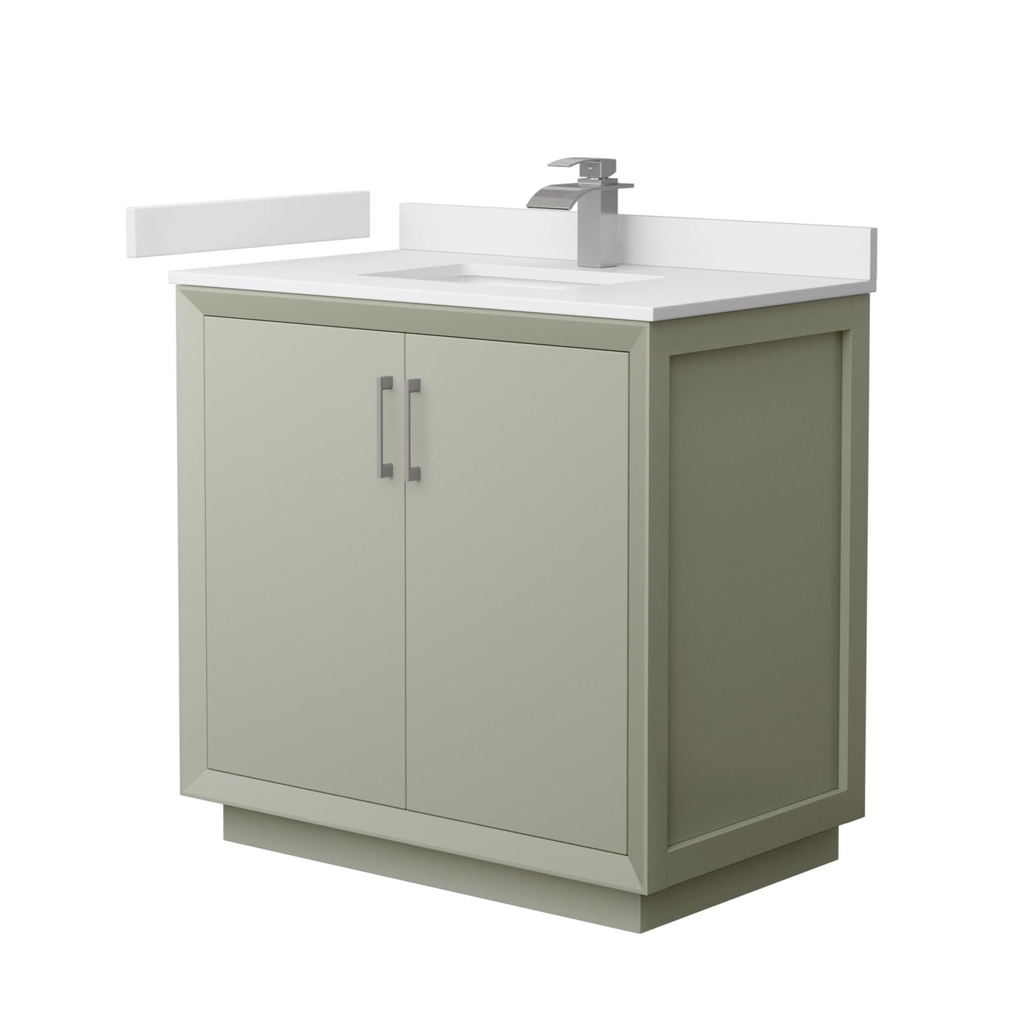 Strada Bathroom Vanity with Countertop 36 inch Single Sink Single hole Faucet Setup