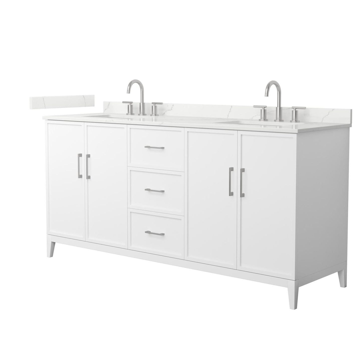 Elan Bathroom Vanity with Countertop 72 inch Double Sink 3-hole Faucet Setup
