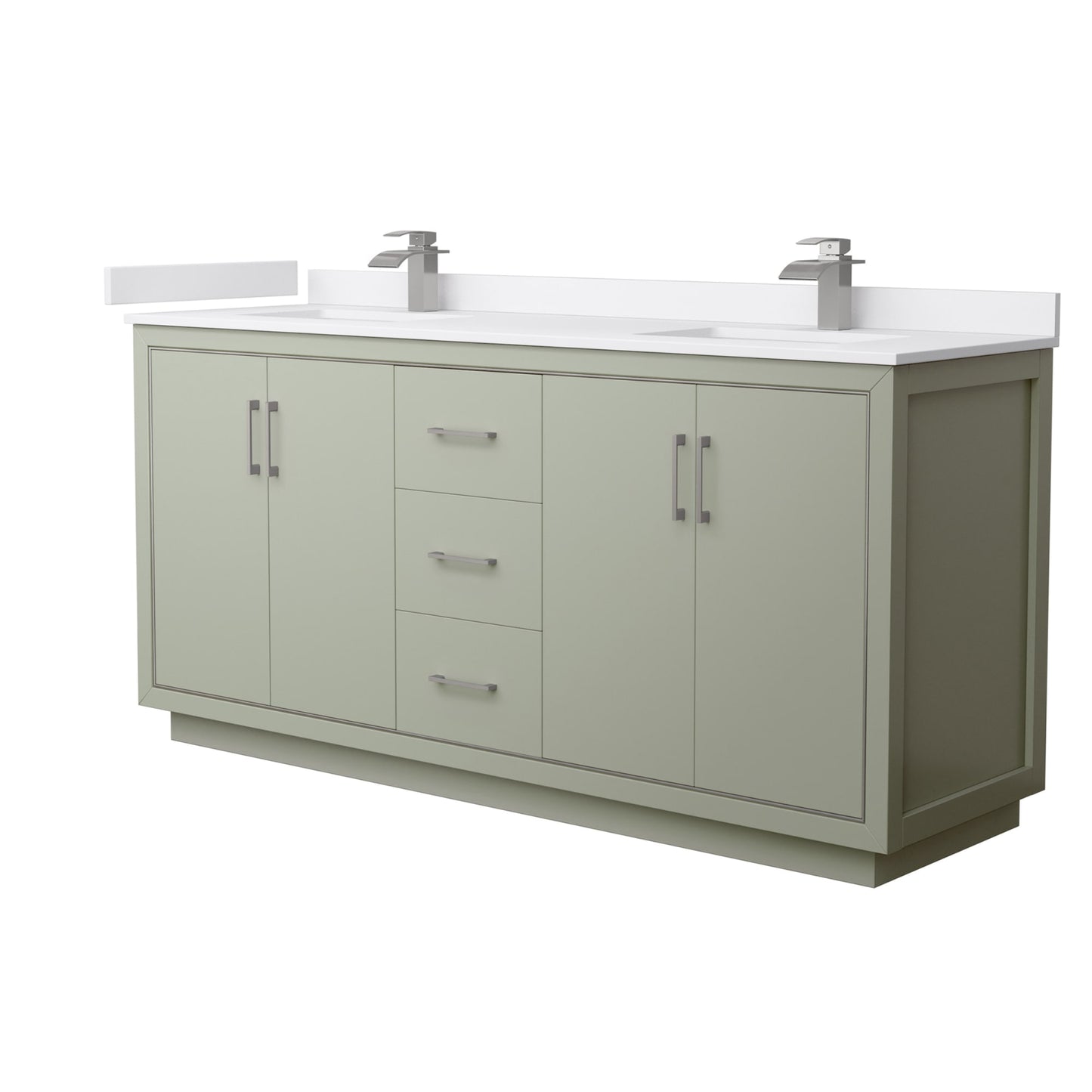 Icon Bathroom Vanity with Countertop 72 inch Double Sink Single hole Faucet Setup