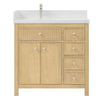 Custom image for Scandinavian Oak with Brushed Nickel Trim / Giotto Quartz / No Mirror