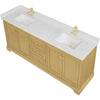 Custom image for Honey Oak with Brushed Gold Trim / Carrara Cultured Marble / No Mirror