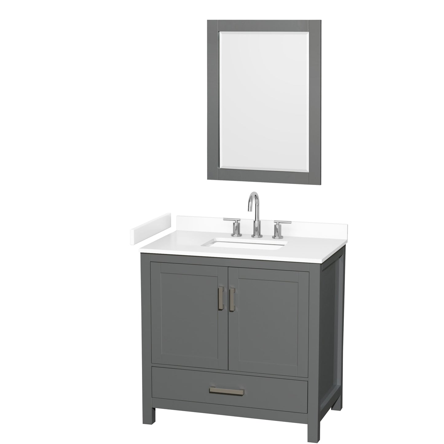 Sheffield Bathroom Vanity with Countertop 36 inch Single Sink 3-hole Faucet Setup
