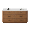 Custom image for Toasted Walnut with Matte Black Trim / White Quartz / No Mirror
