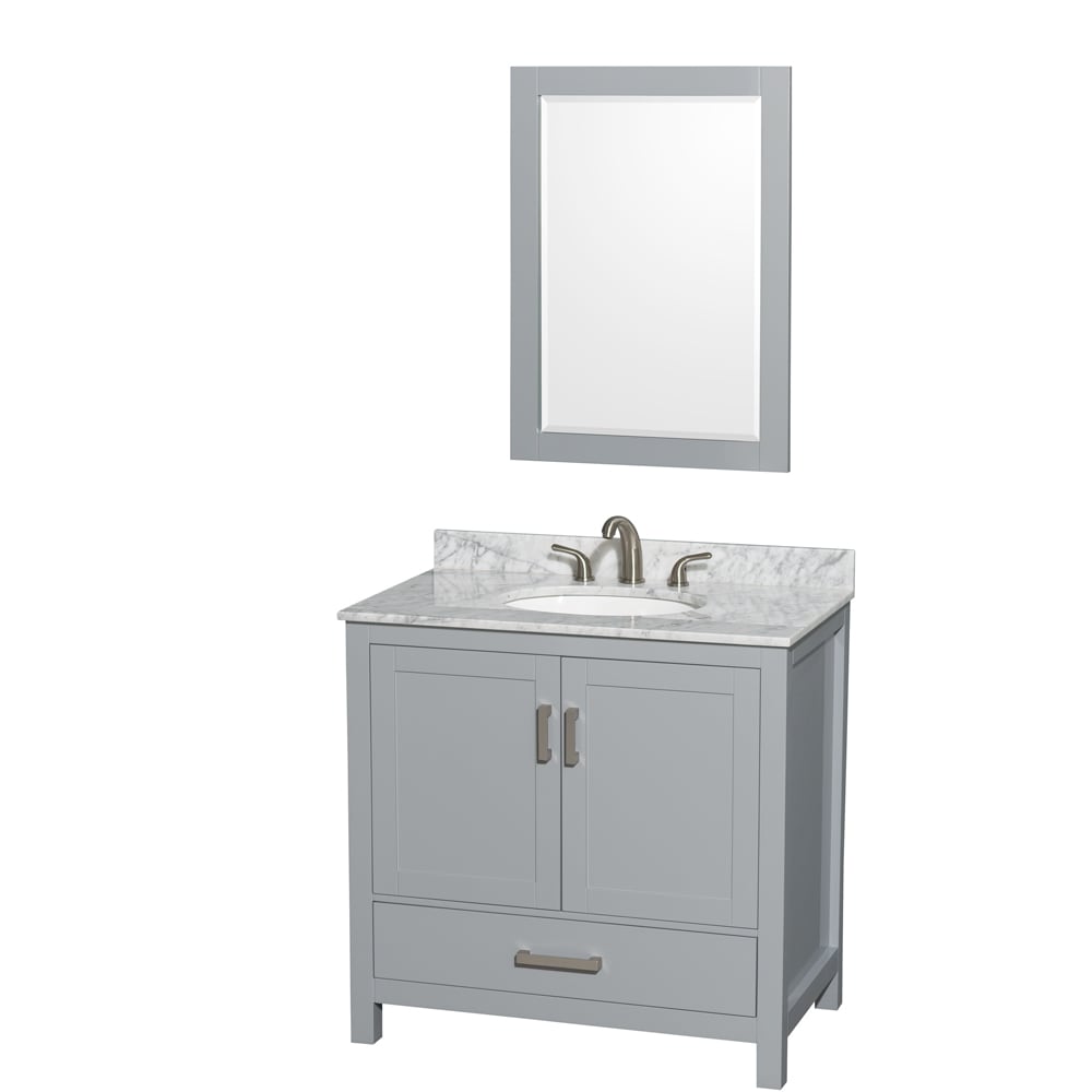 Sheffield Bathroom Vanity with Countertop 36 inch Single Sink 3-hole Faucet Setup