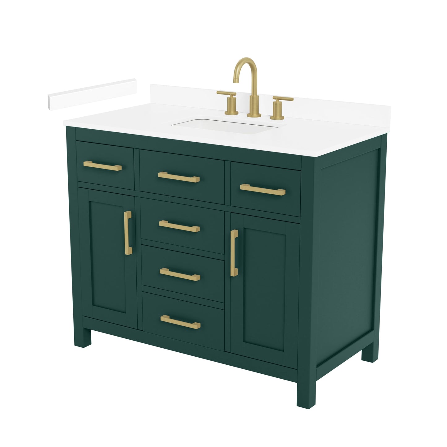 Beckett Bathroom Vanity with Countertop 42 inch Single Sink 3-hole Faucet Setup