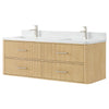 Custom image for Scandinavian Oak with Brushed Nickel Trim / White Quartz / No Mirror