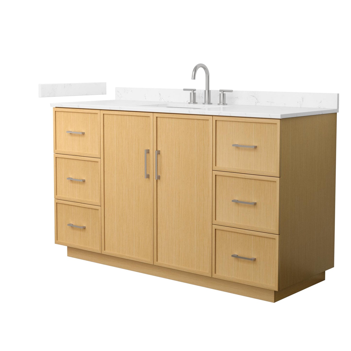 Elan TK Bathroom Vanity with Countertop 60 inch Single Sink 3-hole Faucet Setup