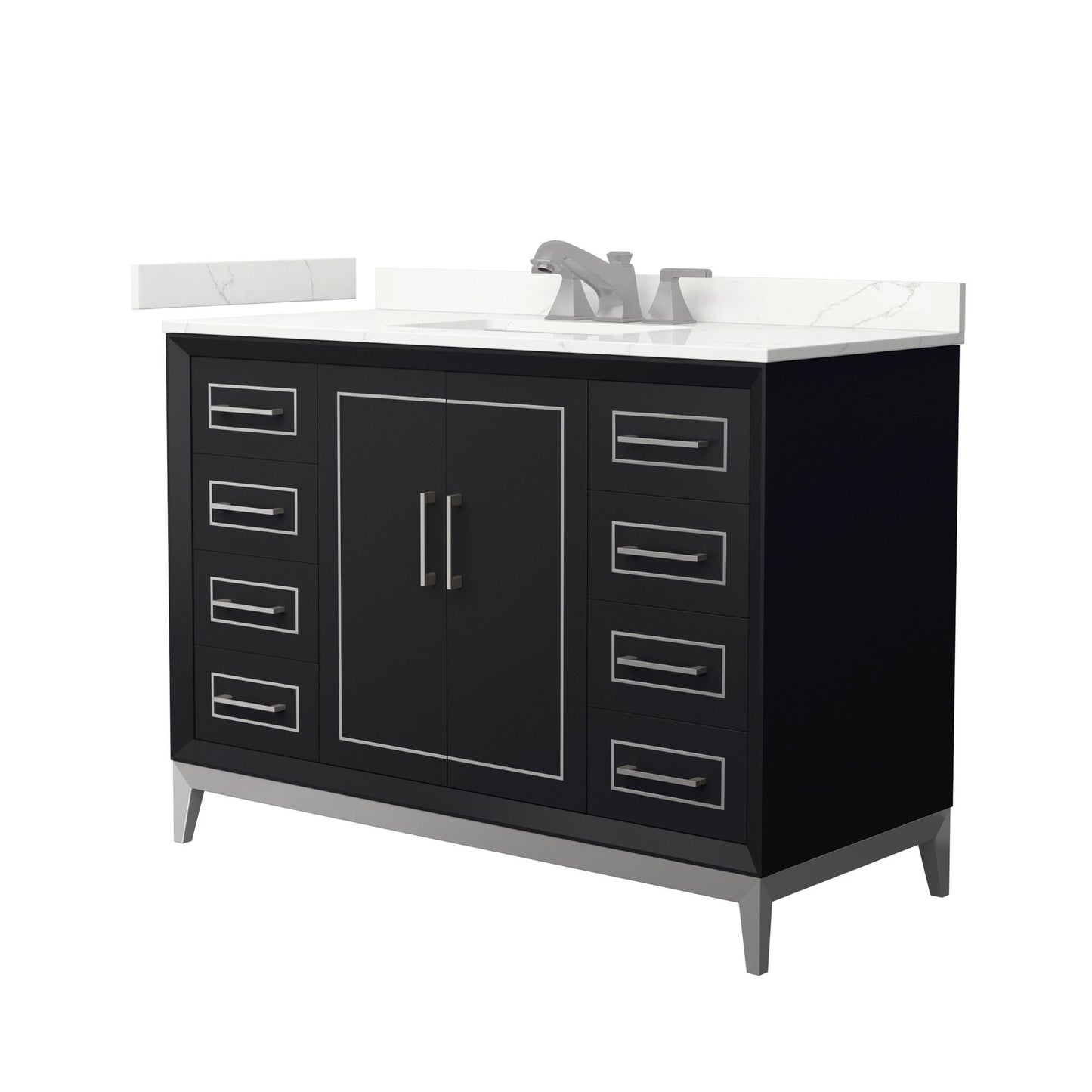 Marlena Bathroom Vanity with Countertop 48 inch Single Sink 3-hole Faucet Setup
