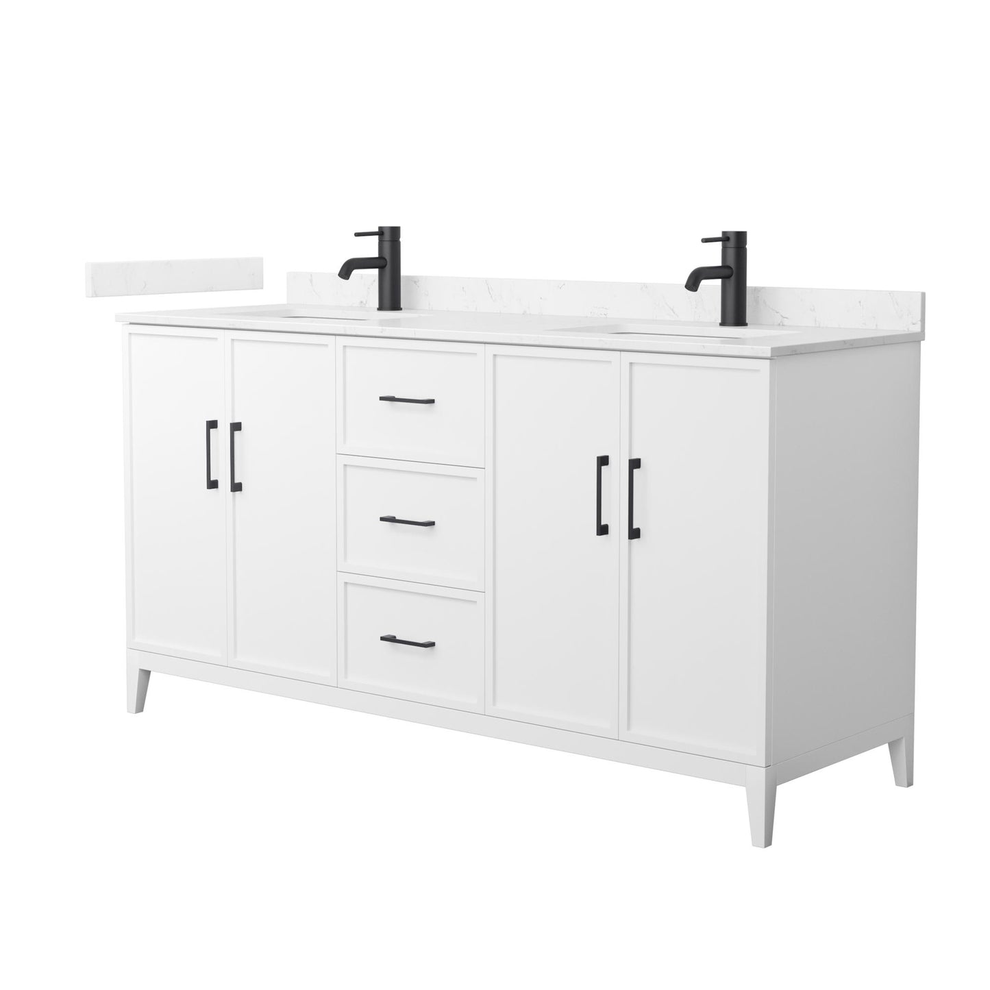 Elan Bathroom Vanity with Countertop 66 inch Double Sink Single hole Faucet Setup