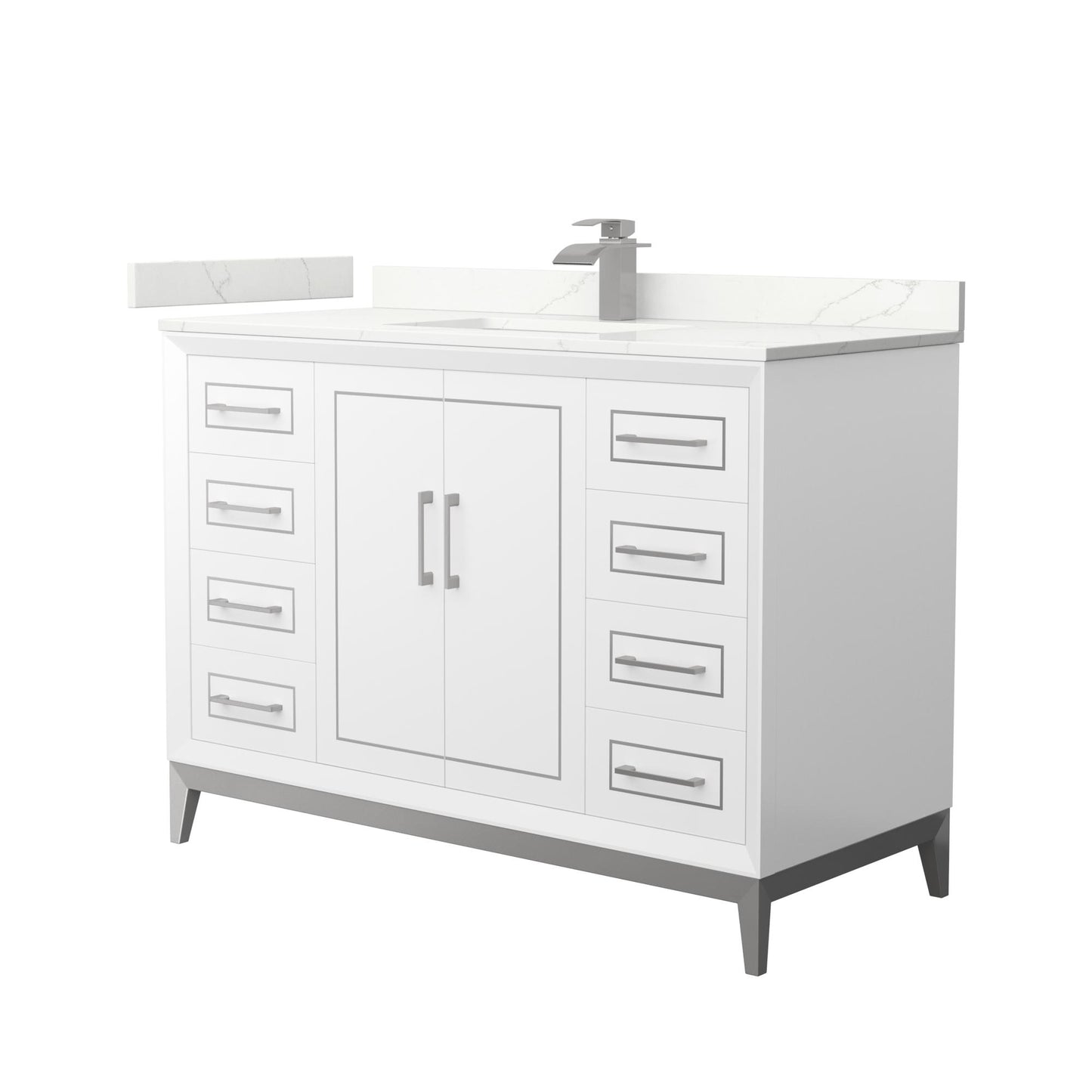 Marlena Bathroom Vanity with Countertop 48 inch Single Sink Single hole Faucet Setup