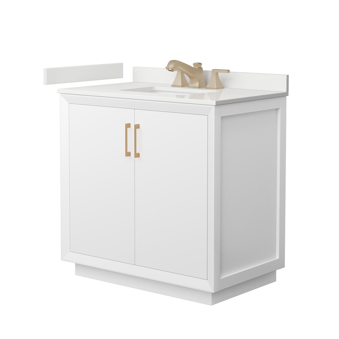 Strada Bathroom Vanity with Countertop 36 inch Single Sink 3-hole Faucet Setup