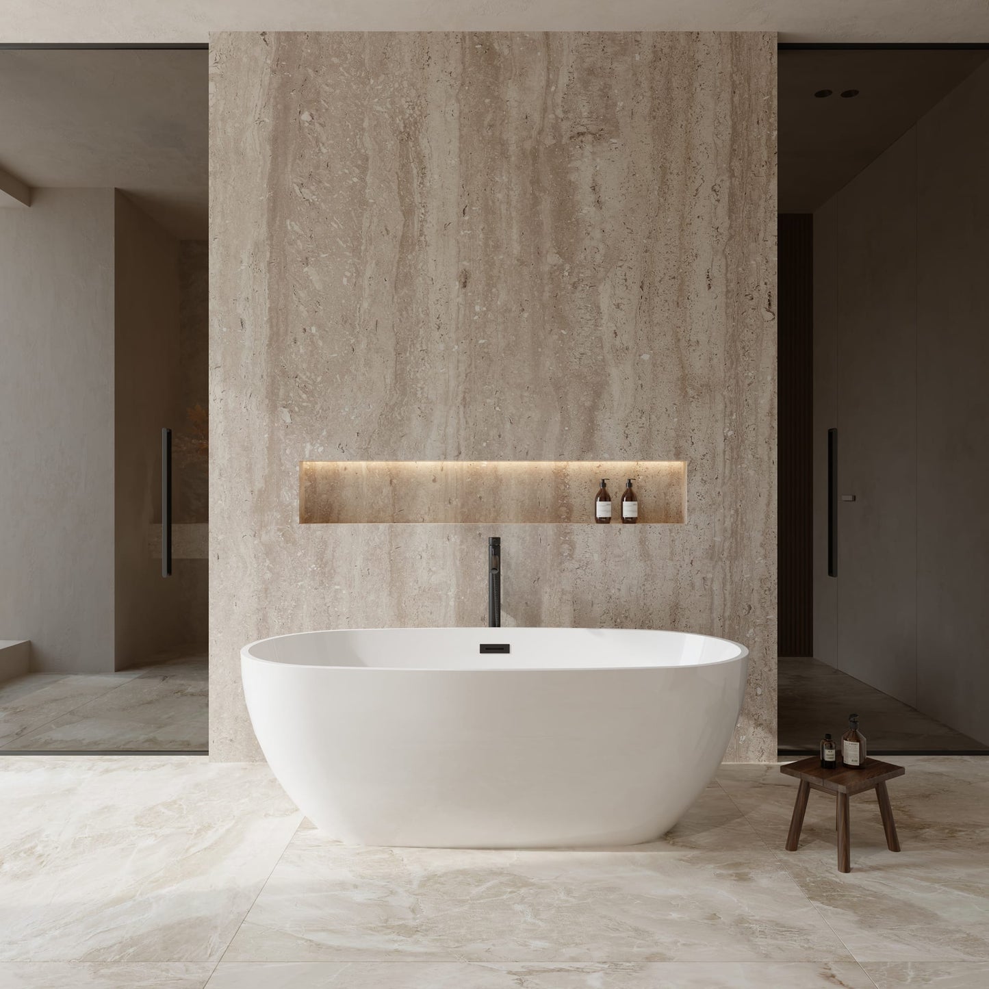 Juno Freestanding Acrylic Bathtub With Faucet 67 inch