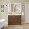 Custom image for Dark Walnut with Brushed Nickel Trim / White Cultured Marble / No Mirror