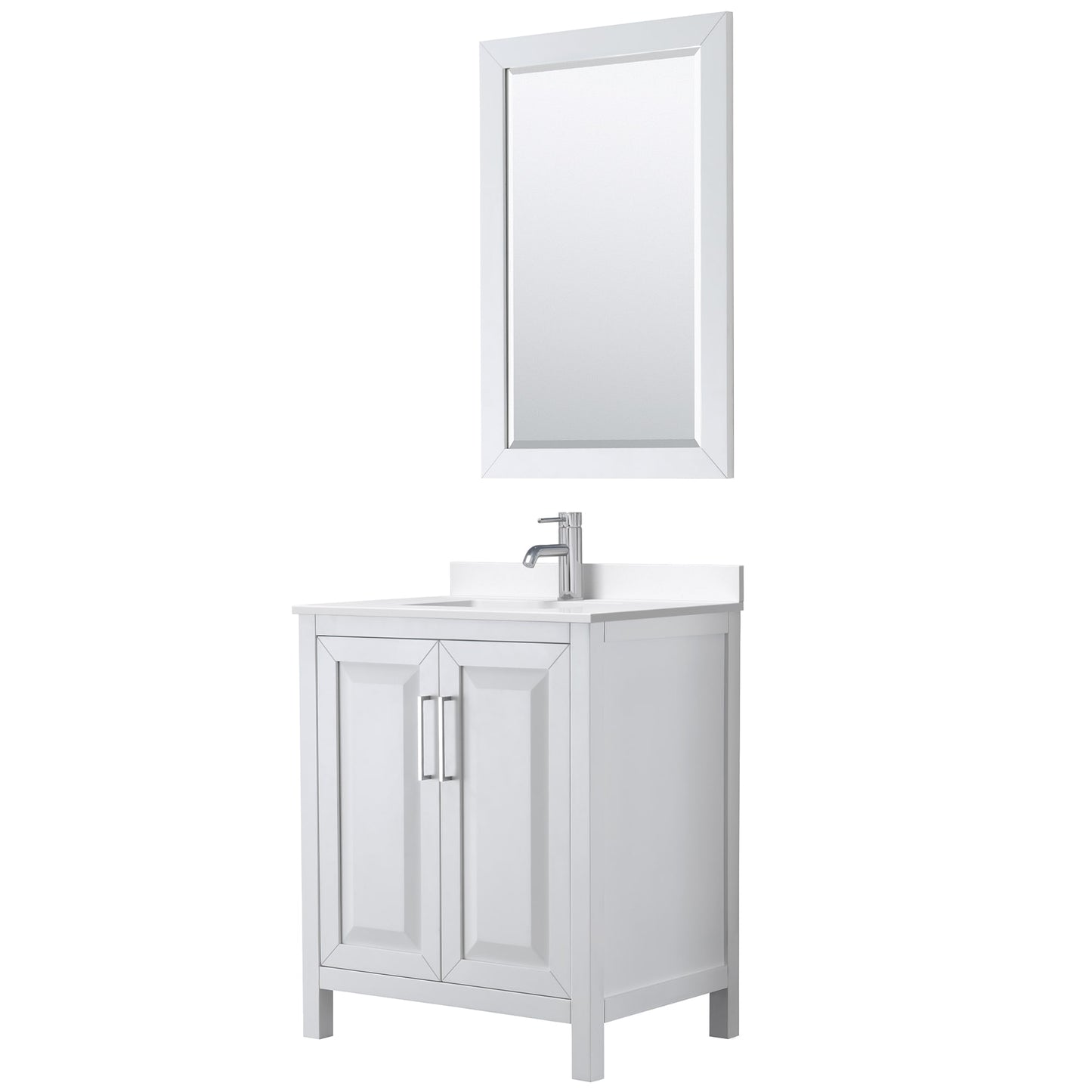 Daria Bathroom Vanity with Countertop 30 inch Single Sink Single hole Faucet Setup