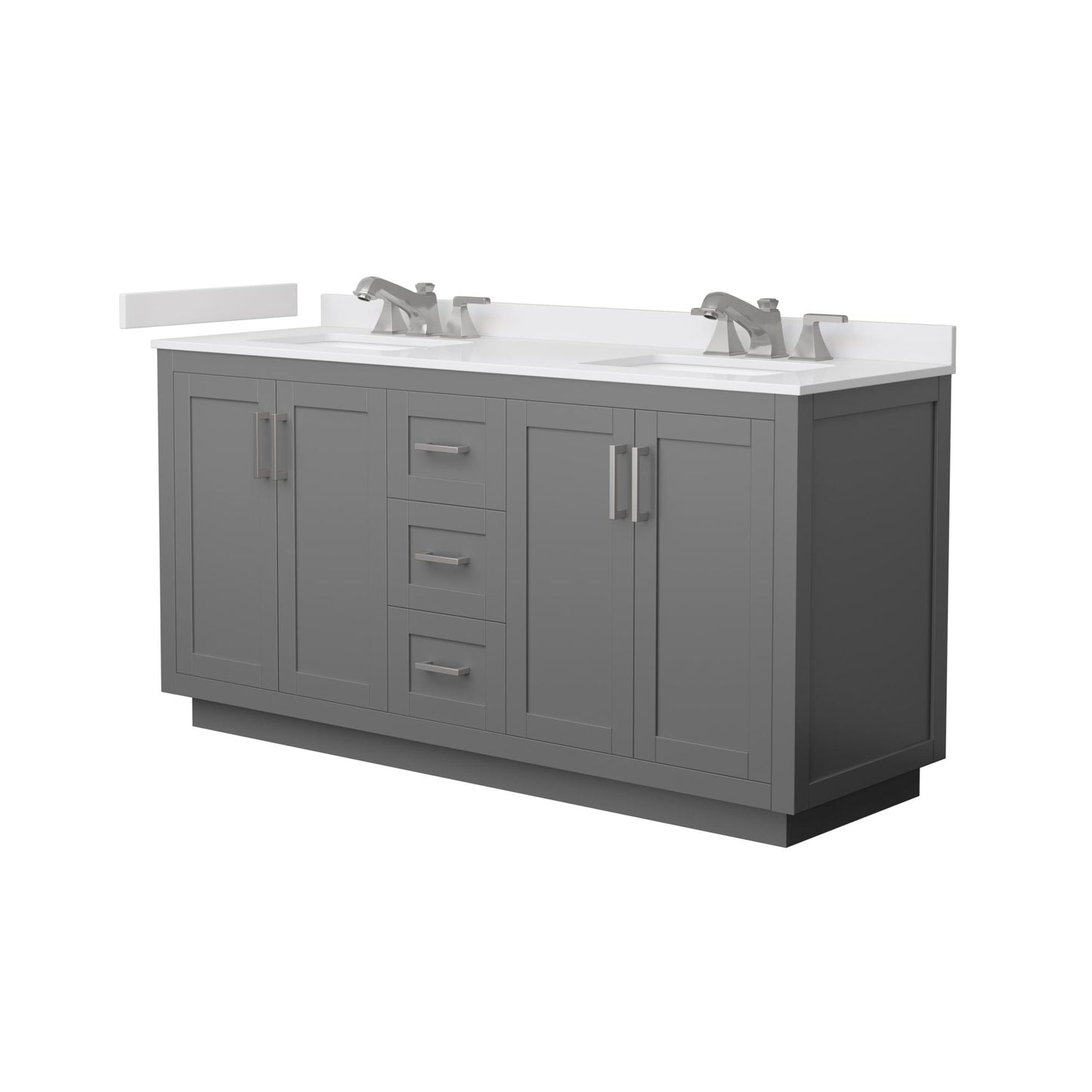 Miranda Bathroom Vanity with Countertop 66 inch Double Sink 3-hole Faucet Setup