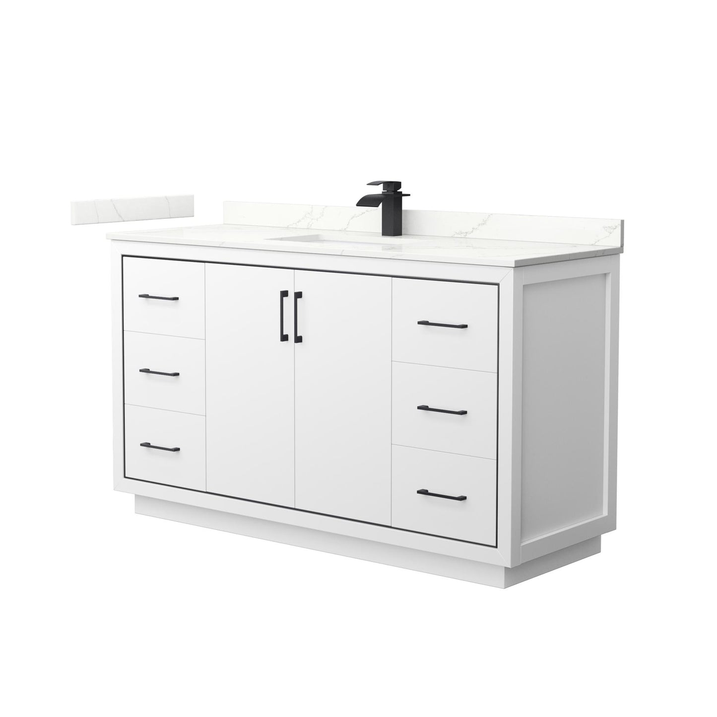 Icon Bathroom Vanity with Countertop 60 inch Single Sink Single hole Faucet Setup
